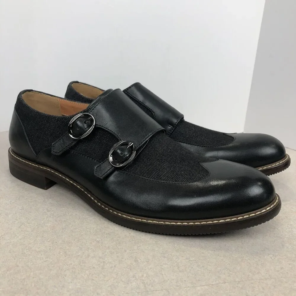 VINTAGE FOUNDRY CO Men's Morgan Monk Strap Shoes Black Size 10 Dress‎ Shoe